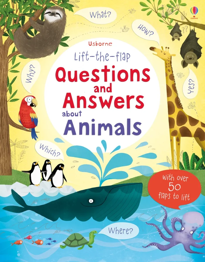 Lift-the-flap questions and answers about animals, anglická kniha-leporelo