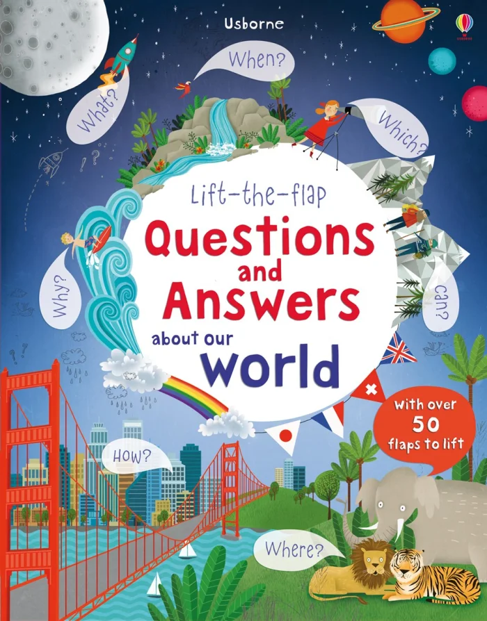 Lift-the-flap questions and answers about our world, anglická kniha-leporelo