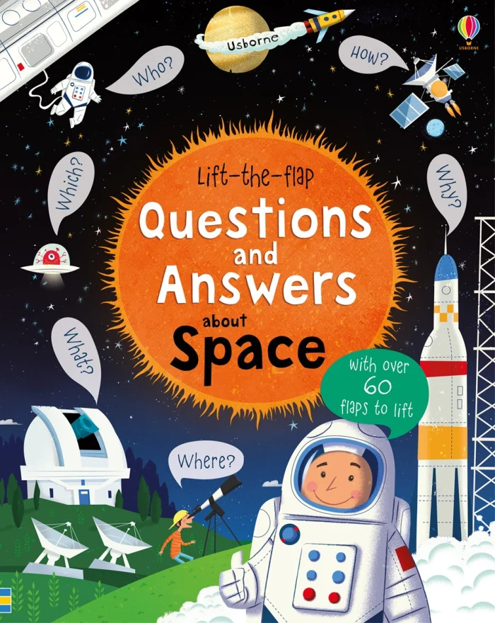 Lift-the-flap questions and answers about space, anglická kniha- leporelo
