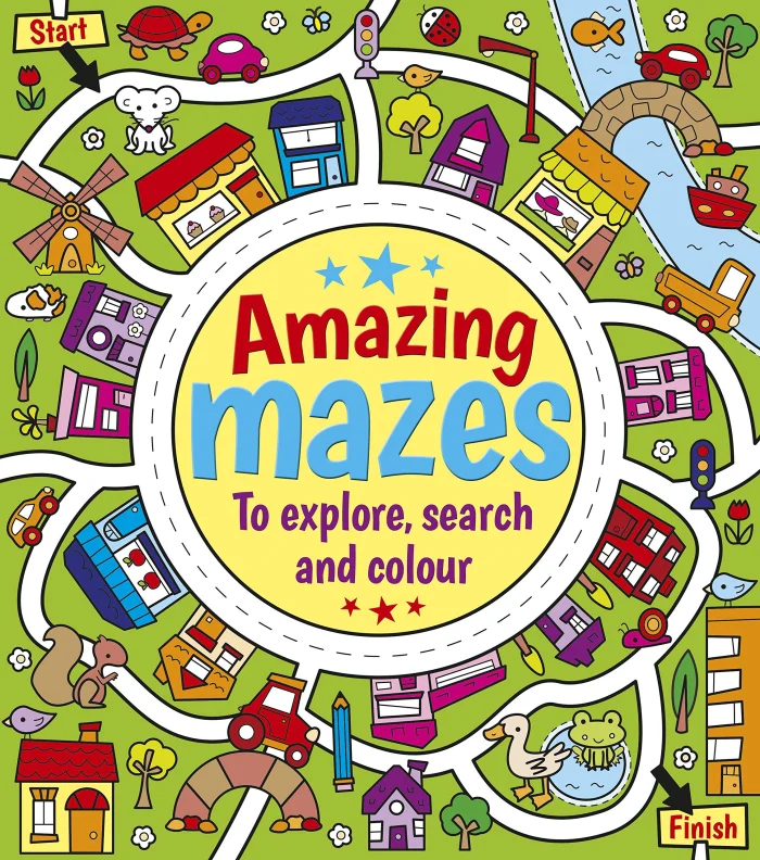 Amazing Mazes to Explore, Search and Colour, anglická kniha