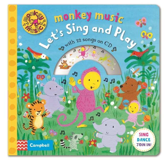 Monkey Music Let's Sing and Play, anglická kniha s CD - leporelo