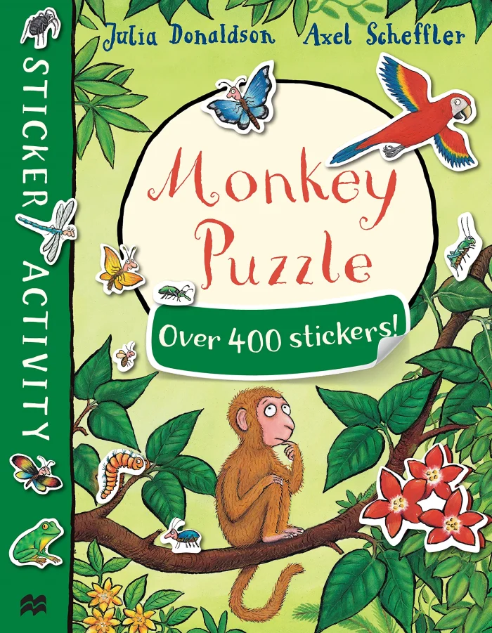 Monkey Puzzle Sticker Book, nálepkový zošit s úlohami