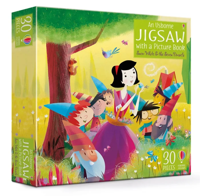 Snow White and the Seven Dwarfs jigsaw and picture book (30 ks), anglická kniha a puzzle
