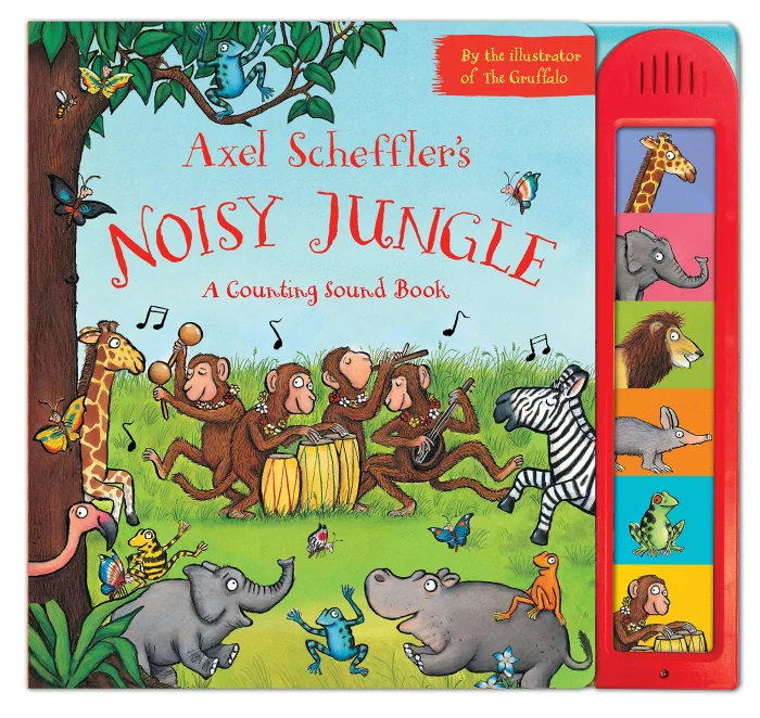 Axel Scheffler's Noisy Jungle: A Counting Sound Book, anglická kniha so zvukmi