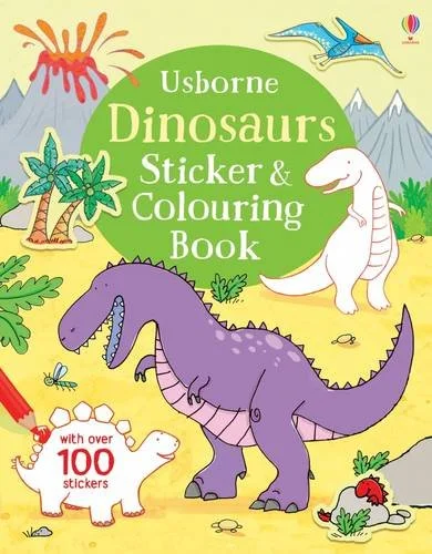 Dinosaurs Sticker and Colouring Book, nálepkový zošit