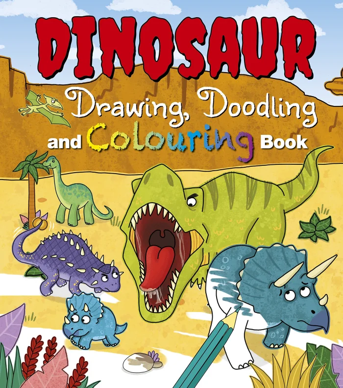 Dinosaur Drawing, Doodling and Colouring Book, omaľovánka