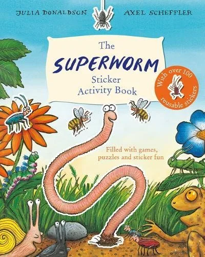 Superworm Sticker Activity Book, nálepkový zošit s aktivitami