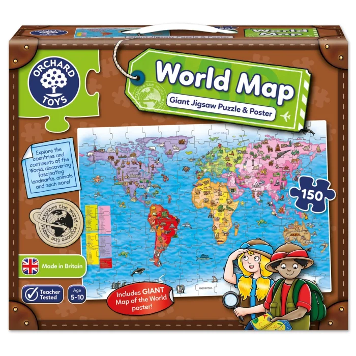World Map Puzzle & Poster (150 ks), puzzle s plagátom
