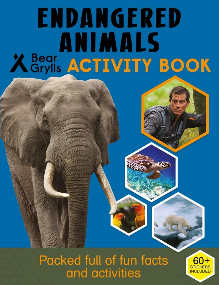 Bear Grylls Sticker Activity: Endangered Animals, zošit s aktivitami