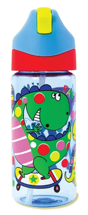 Dinosaurs, plastová fľaša so slamkou