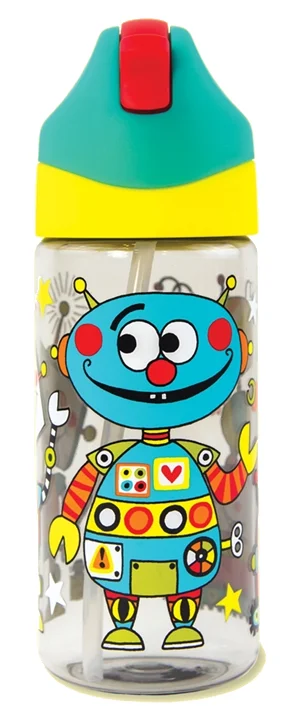 Robots (STBOT1), plastová fľaša so slamkou