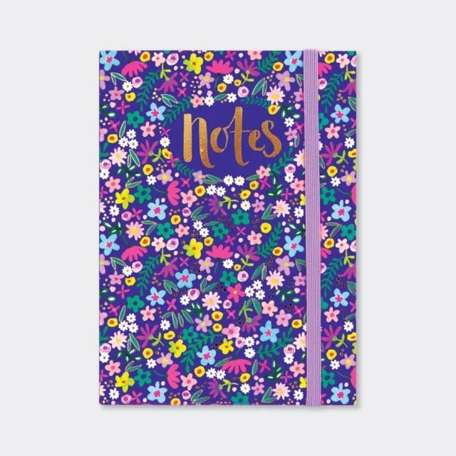Navy Floral Notes, zápisník A6