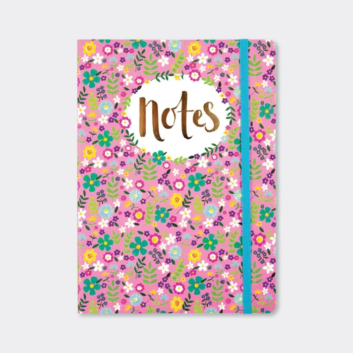 Pink Floral Notes, zápisník A5