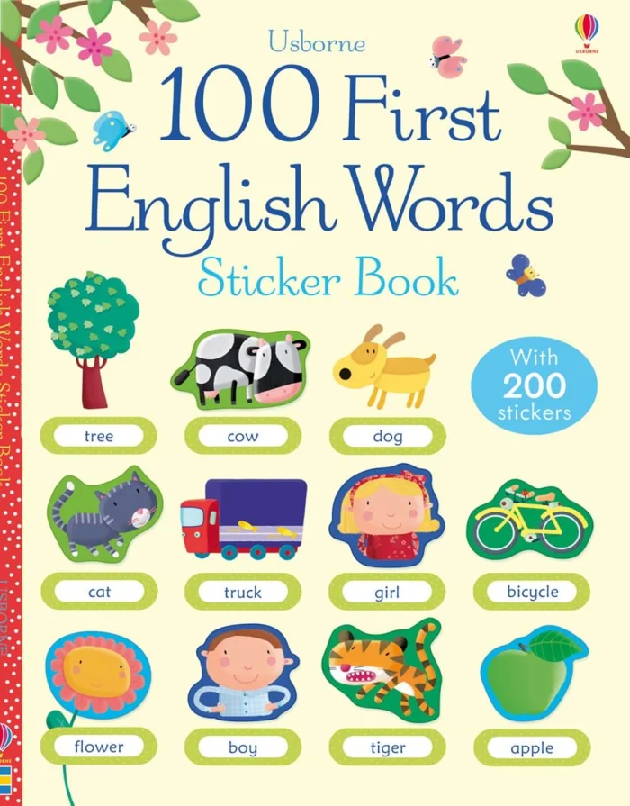 100 First English words, nálepkový zošit