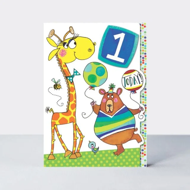 Age 1 Boy Giraffe and Bear, prianie