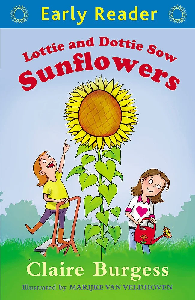 Lottie and Dottie Sow Sunflowers, anglická kniha