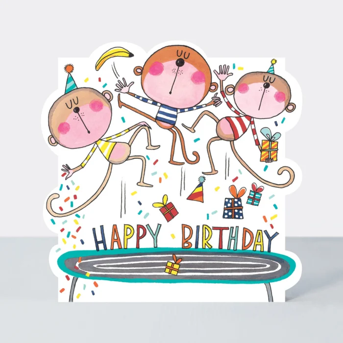 Sparkly Birthday wishes Monkeys, prianie