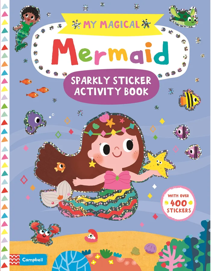Mermaid Sparkly Sticker Activity Book, nálepkový zošit s aktivitami