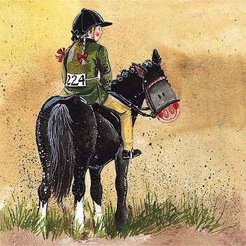 Red Ribbons Girl & Horse AC343, prianie