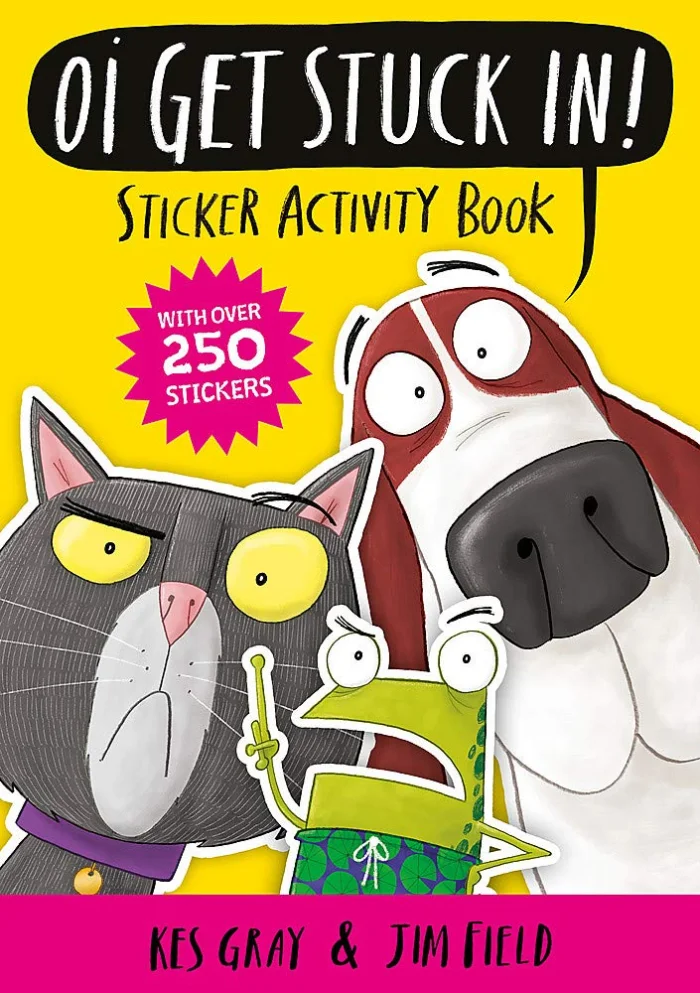 Oi Get Stuck In! Sticker Activity Book, nálepkový zošit s aktivitami