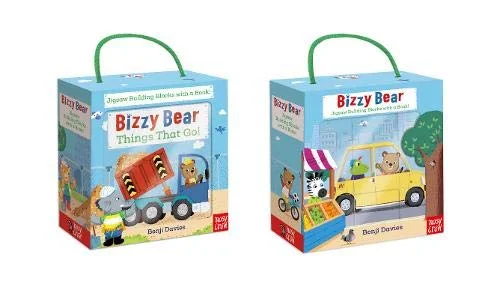 Bizzy Bear Book and Blocks set, kocky + anglická kniha - leporelo