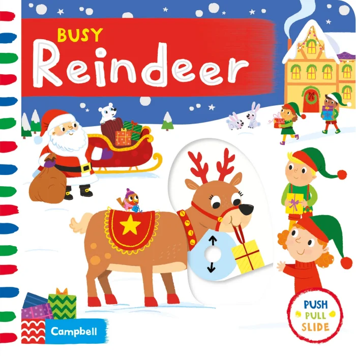 Busy Reindeer, anglická kniha - leporelo