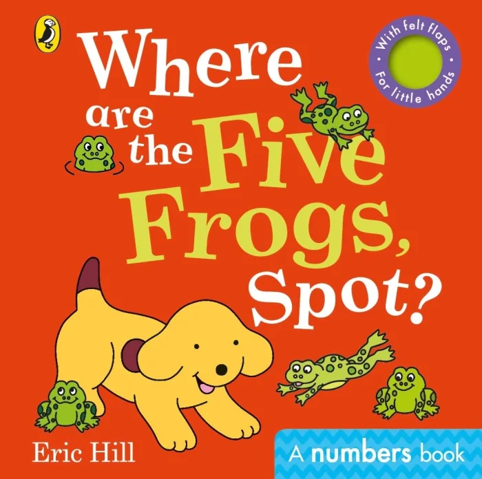 Where are the Five Frogs, Spot?, anglická kniha - leporelo