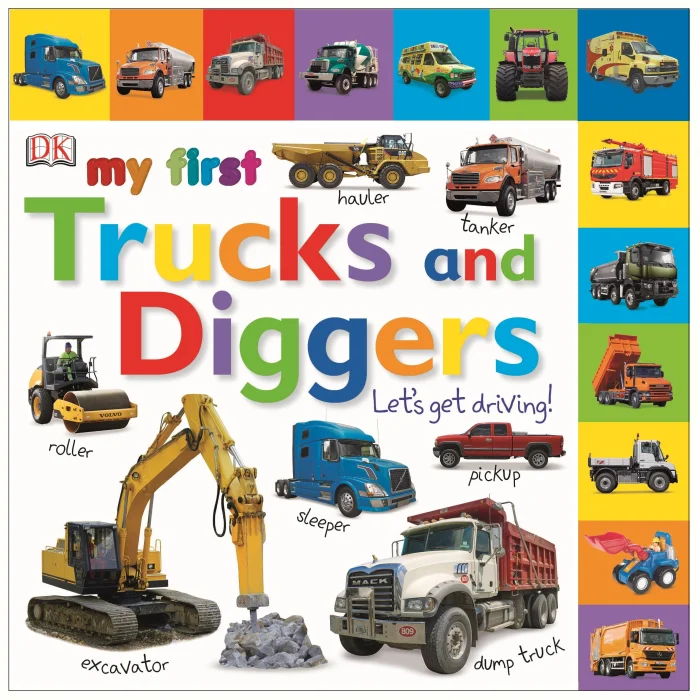My First Trucks and Diggers Let's Get Driving, anglická kniha - leporelo