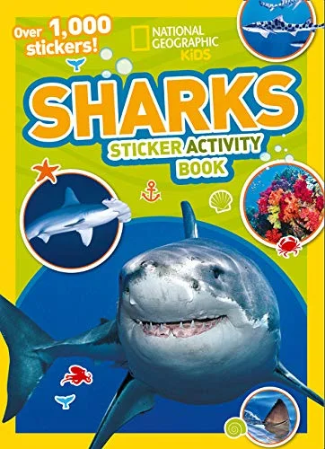 Sharks Sticker Activity Book, nálepkový zošit s aktivitami