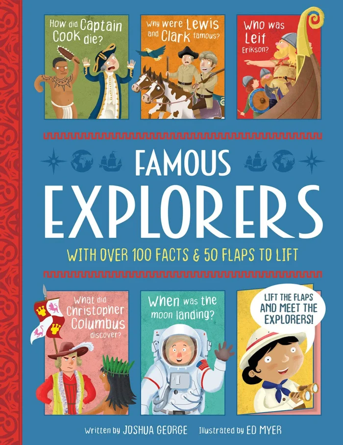 Famous Explorers, anglická kniha-leporelo