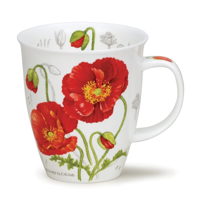 Botanical Sketch Poppy, porcelánový hrnček