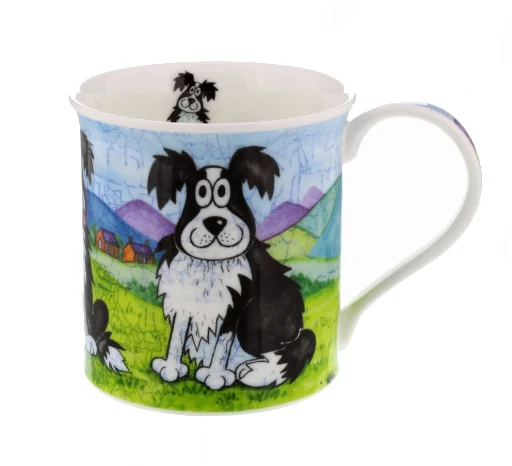 Collie, porcelánový hrnček