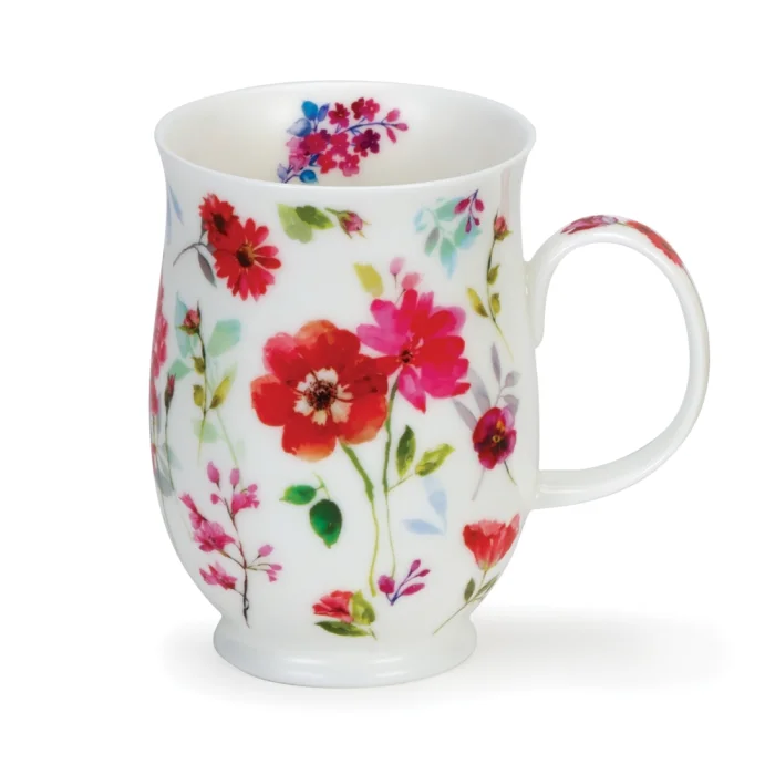 Floral Harmony Red, porcelánový hrnček