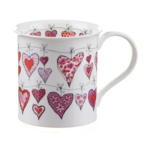 Heartstrings Pink, porcelánový hrnček