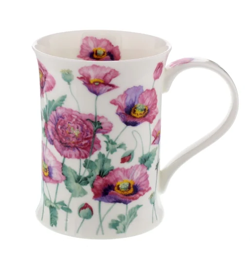 Poppies Pink, porcelánový hrnček