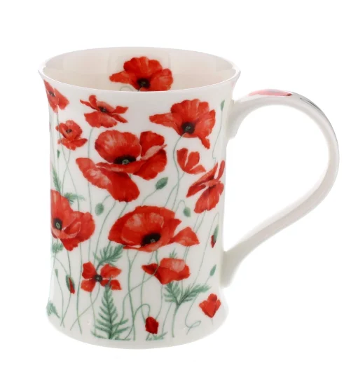 Poppies Red, porcelánový hrnček
