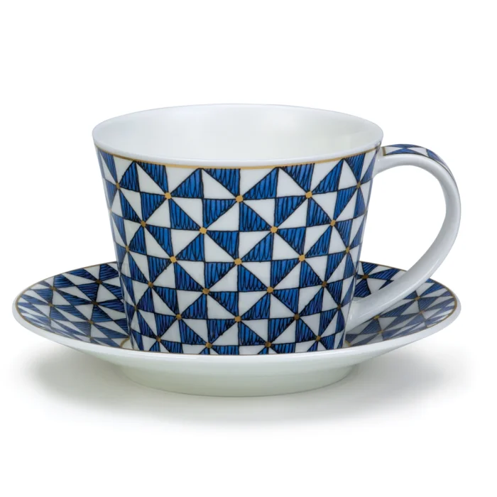 Samarkand Blue, porcelánová šálka s podšálkou
