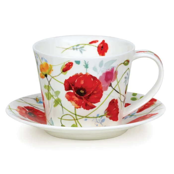 Wild Garden Poppy, porcelánová šálka s podšálkou