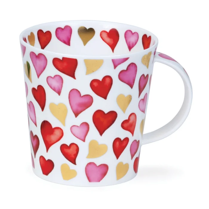 Lovehearts Red, porcelánový hrnček