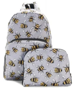 Bee Grey - Foldable Backpack, skladací ruksačik