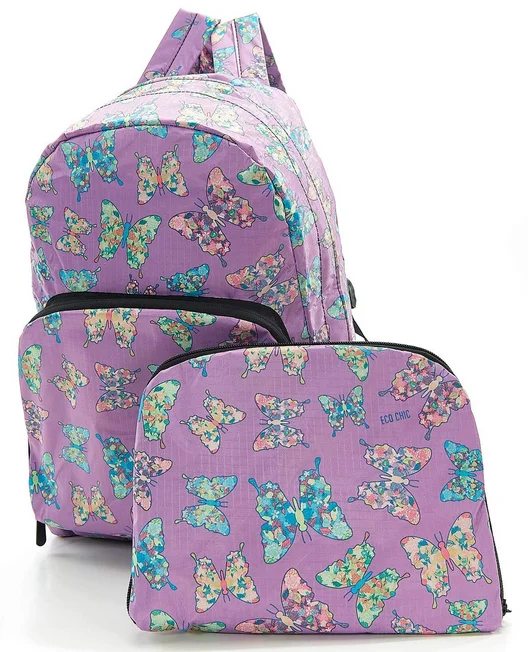 Butterfly Lilac - Foldable Backpack, skladací ruksačik