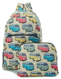 Camper Vans Beige - Foldable Backpack, skladací ruksačik