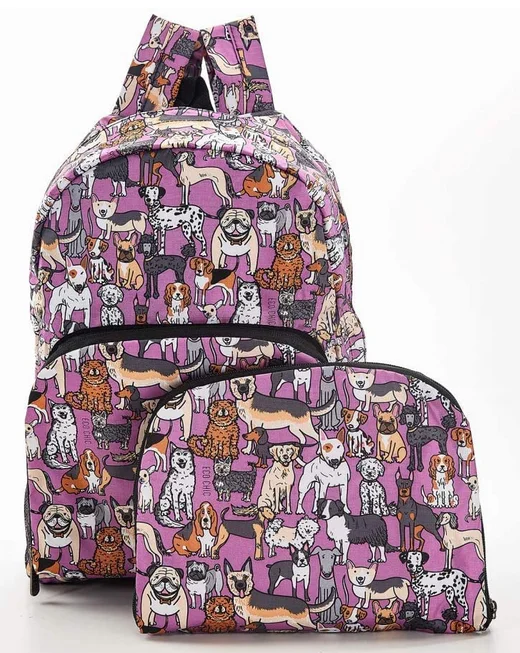 Dogs Purple - Foldable Backpack, skladací ruksačik
