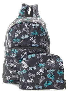 Bike Black - Foldable Backpack, skladací ruksačik