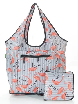 Flamingo Grey - Foldable Weekend Bag, skladacia taška