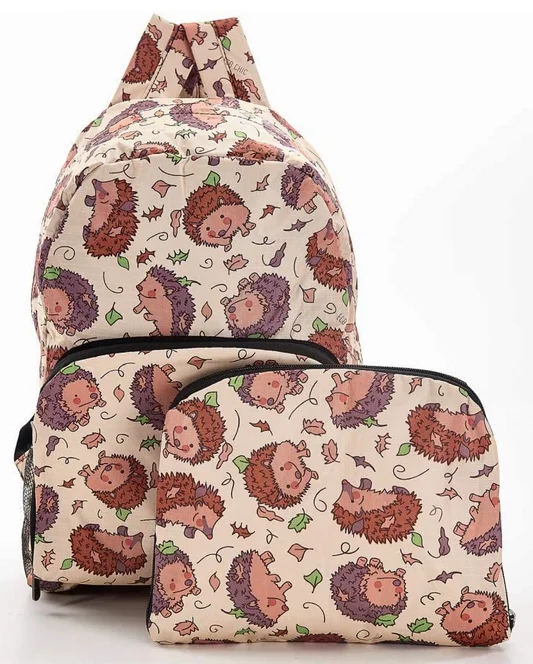 Hedgehog Beige - Foldable Backpack, skladací ruksačik