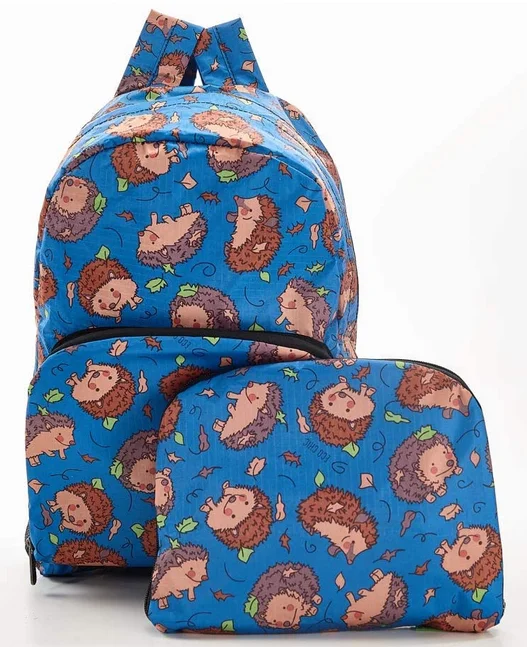 Hedgehog Blue - Foldable Backpack, skladací ruksačik