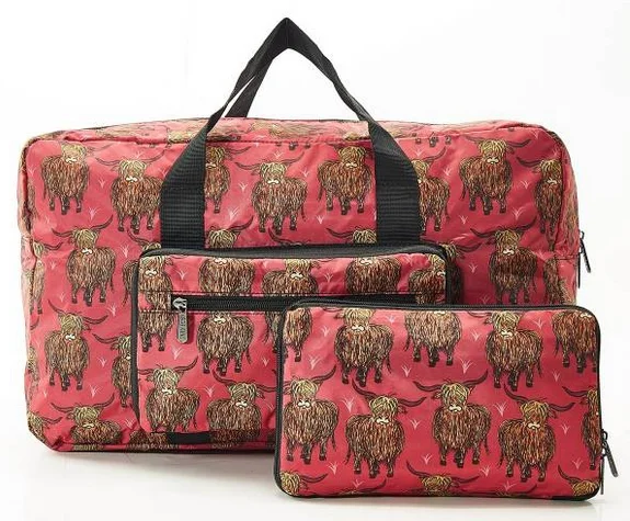 Highland Cow Red - Foldable Holdall, skladacia cestovná taška
