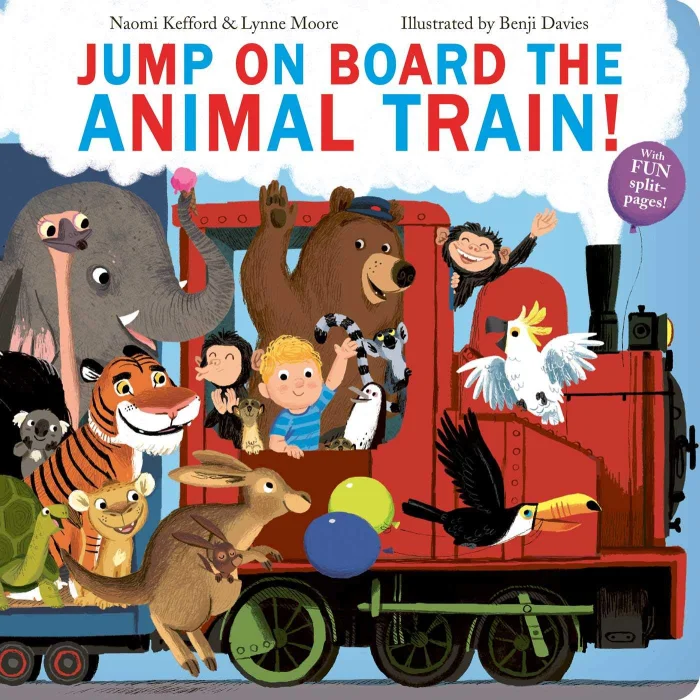 Jump On Board the Animal Train, ​anglická kniha - leporelo