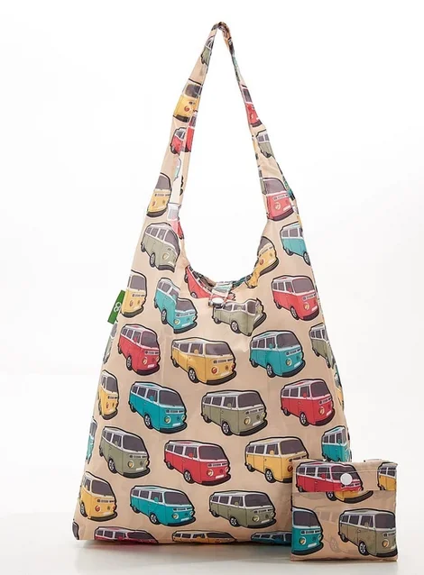 Beige Camper Vans A27 - Foldable Shopper, skladacia nákupná taška